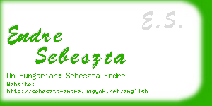 endre sebeszta business card